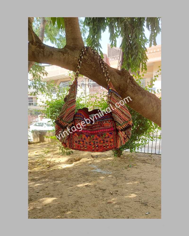Vintage KHARAKH Hand Embroidered  Duffle Bag 